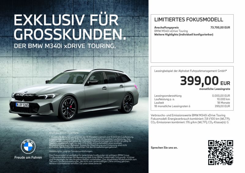 BMW M340i xDrive exklusiv für Großkunden BMW M340i xDrive exklusiv für Großkunden